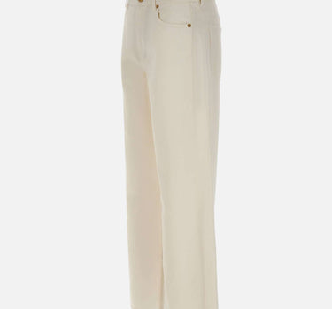 'S MAX MARA Pantalone 5 tasche in cotone e lino WHITE Donna 