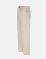 'S MAX MARA Pantalone 5 tasche in cotone e lino WHITE Donna 