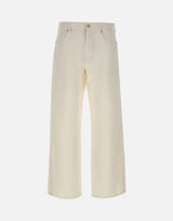 'S MAX MARA Pantalone 5 tasche in cotone e lino WHITE Donna 