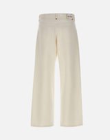 'S MAX MARA Pantalone 5 tasche in cotone e lino WHITE Donna 