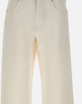 'S MAX MARA Pantalone 5 tasche in cotone e lino WHITE Donna 