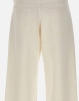 'S MAX MARA Pantalone 5 tasche in cotone e lino WHITE Donna 