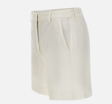 'S MAX MARA Shorts in stuoia di lino WHITE Donna 