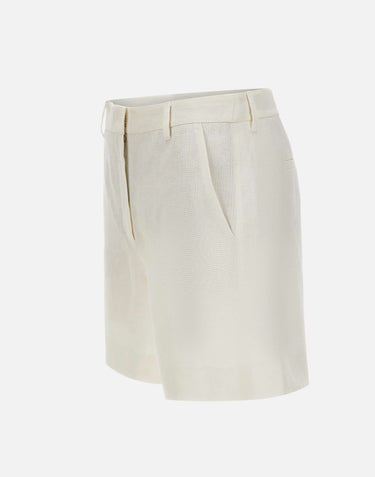 'S MAX MARA Shorts in stuoia di lino WHITE Donna 