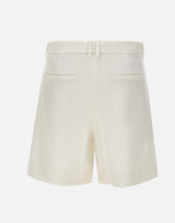 'S MAX MARA Shorts in stuoia di lino WHITE Donna 