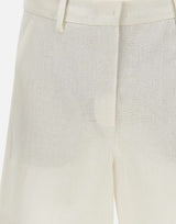 'S MAX MARA Shorts in stuoia di lino WHITE Donna 