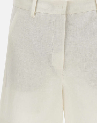 'S MAX MARA Shorts in stuoia di lino WHITE Donna 
