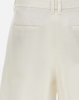 'S MAX MARA Shorts in stuoia di lino WHITE Donna 