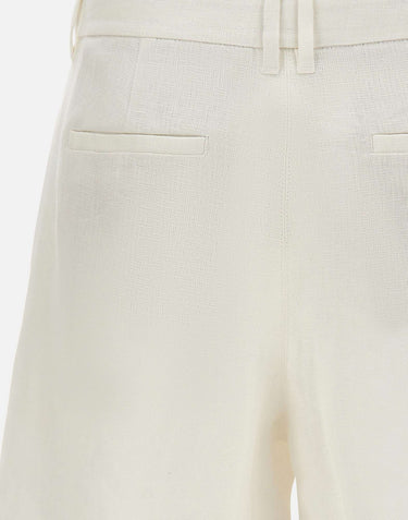 'S MAX MARA Shorts in stuoia di lino WHITE Donna 