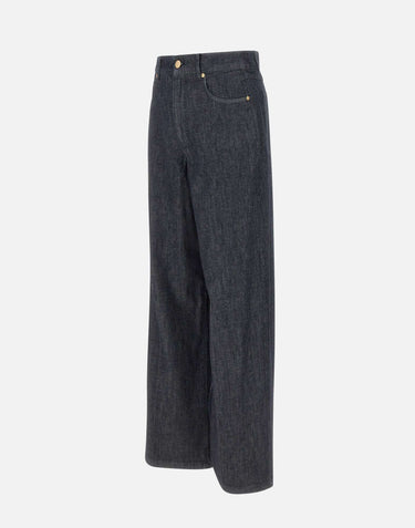 'S MAX MARA Jeans dritti in denim di cotone BLUE Donna 