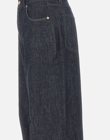'S MAX MARA Jeans dritti in denim di cotone BLUE Donna 