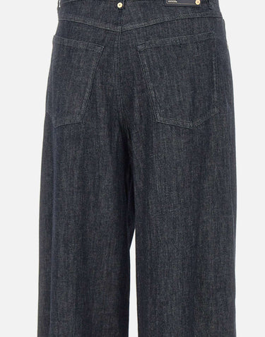 'S MAX MARA Jeans dritti in denim di cotone BLUE Donna 