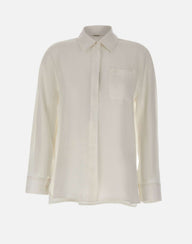'S MAX MARA Camicia in tela di lino WHITE Donna 