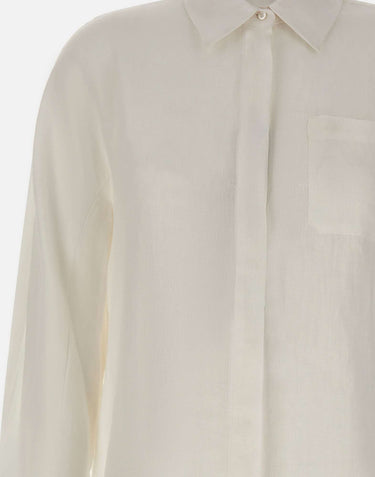 'S MAX MARA Camicia in tela di lino WHITE Donna 
