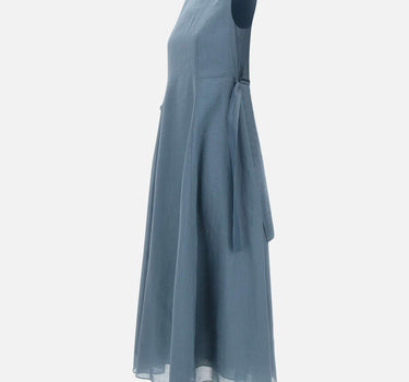 'S MAX MARA Abito lungo in ramiè Light Blue Donna 