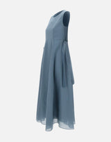 'S MAX MARA Abito lungo in ramiè Light Blue Donna 