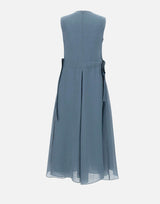 'S MAX MARA Abito lungo in ramiè Light Blue Donna 