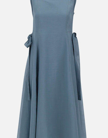 'S MAX MARA Abito lungo in ramiè Light Blue Donna 