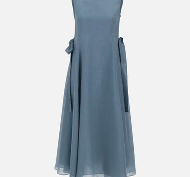 'S MAX MARA Abito lungo in ramiè Light Blue Donna 