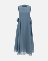 'S MAX MARA Abito lungo in ramiè Light Blue Donna 