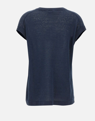 'S MAX MARA Maglia smanicata in filato di lino BLUE Donna 