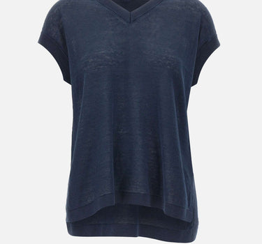 'S MAX MARA Maglia smanicata in filato di lino BLUE Donna 