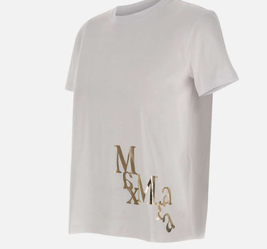 'S MAX MARA T-shirt in cotone con logo WHITE Donna 