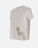 'S MAX MARA T-shirt in cotone con logo WHITE Donna 
