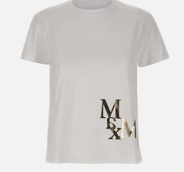 'S MAX MARA T-shirt in cotone con logo WHITE Donna 