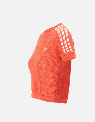 ADIDAS T-shirt in maglia all'uncinetto RED Donna 