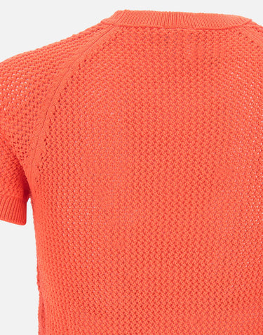 ADIDAS T-shirt in maglia all'uncinetto RED Donna 