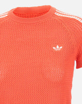 ADIDAS T-shirt in maglia all'uncinetto RED Donna 