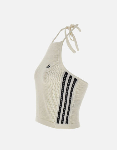 ADIDAS Top in maglia uncinetto WHITE Donna 