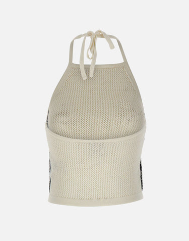 ADIDAS Top in maglia uncinetto WHITE Donna 
