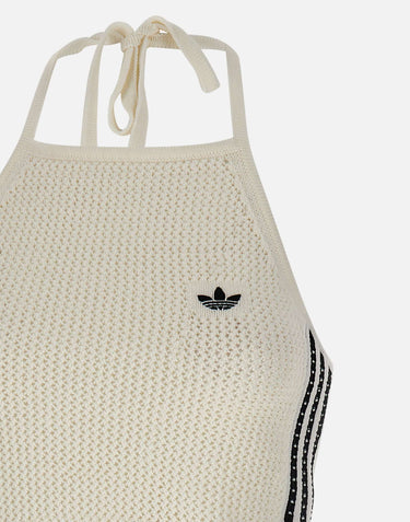ADIDAS Top in maglia uncinetto WHITE Donna 