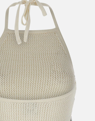 ADIDAS Top in maglia uncinetto WHITE Donna 