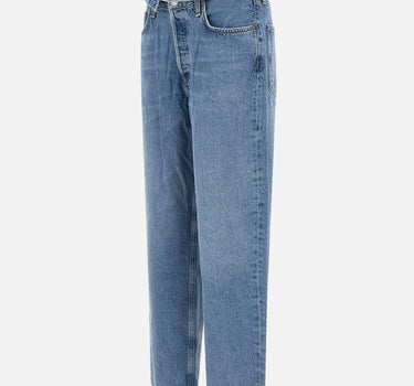 AGOLDE Jeans "Echo taper flip waistband" Light Blue Donna 
