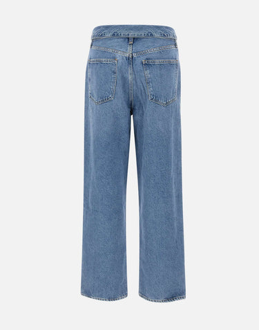 AGOLDE Jeans "Echo taper flip waistband" Light Blue Donna 