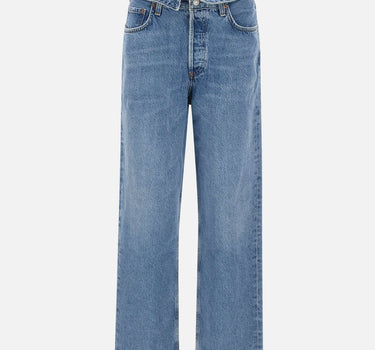 AGOLDE Jeans "Echo taper flip waistband" Light Blue Donna 
