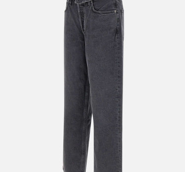 AGOLDE Jeans "Echo taper flip waistband" BLACK Donna 