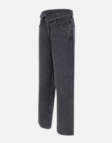 AGOLDE Jeans "Echo taper flip waistband" BLACK Donna 