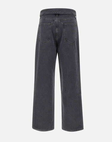 AGOLDE Jeans "Echo taper flip waistband" BLACK Donna 