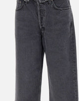 AGOLDE Jeans "Echo taper flip waistband" BLACK Donna 