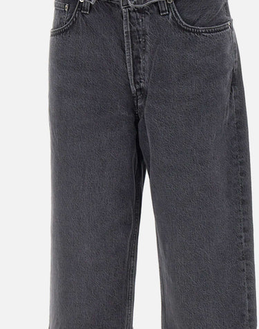 AGOLDE Jeans "Echo taper flip waistband" BLACK Donna 