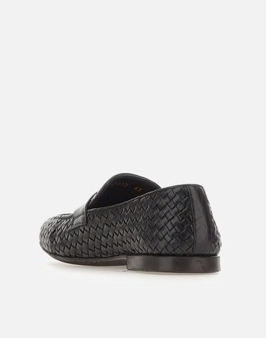 Mocassini in pelle intrecciata 69030 NERO ALEXANDER HOTTO 