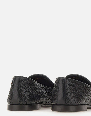 Mocassini in pelle intrecciata 69030 NERO ALEXANDER HOTTO 