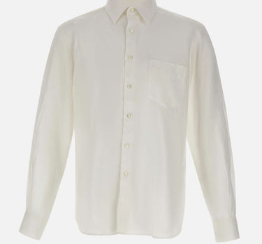 ASPESI Camicia in lino con taschino WHITE Uomo 