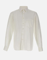 ASPESI Camicia in lino con taschino WHITE Uomo 