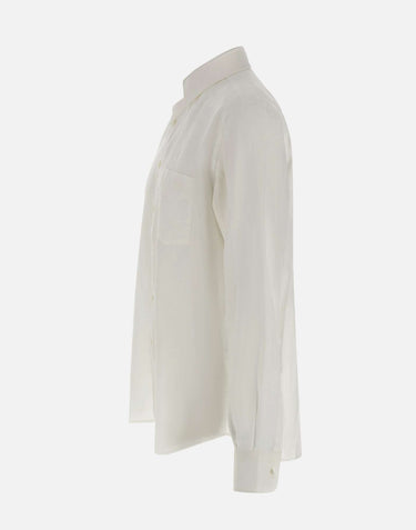 ASPESI Camicia in lino con taschino WHITE Uomo 