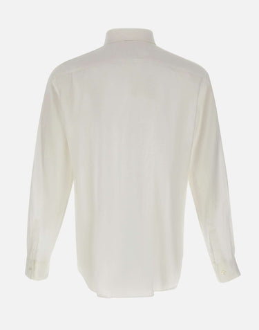 ASPESI Camicia in lino con taschino WHITE Uomo 